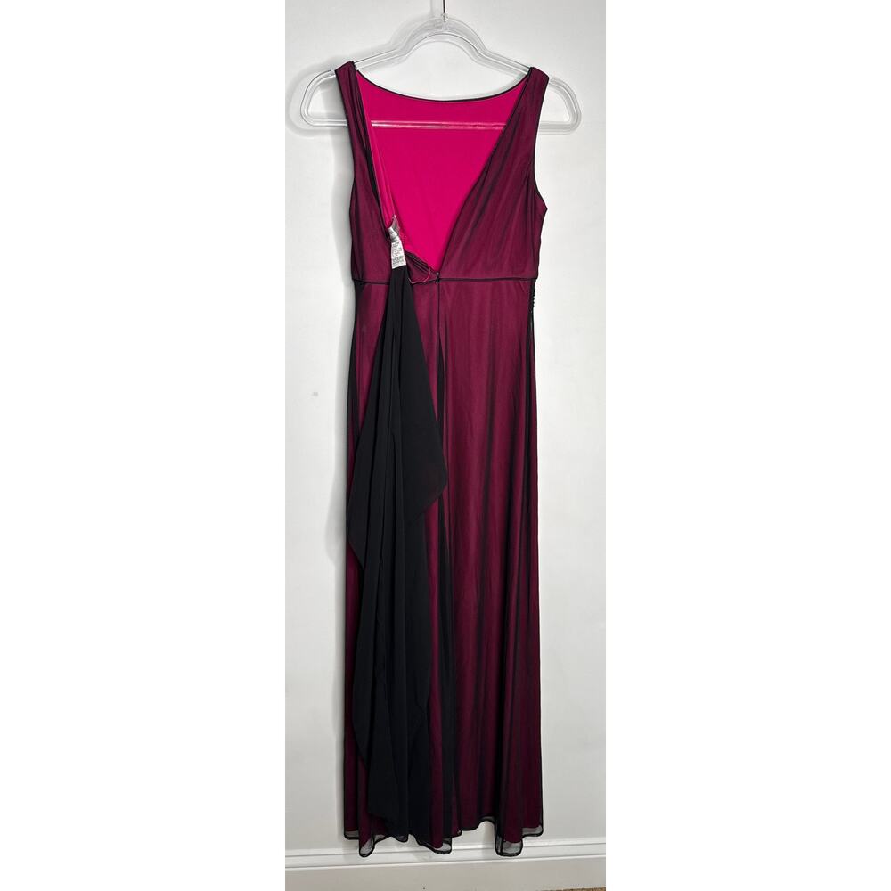 2010s Adrianna Papell Evening Burgundy Ombre Beaded Formal Gown & Shawl NWT 6 - Picture 12 of 12